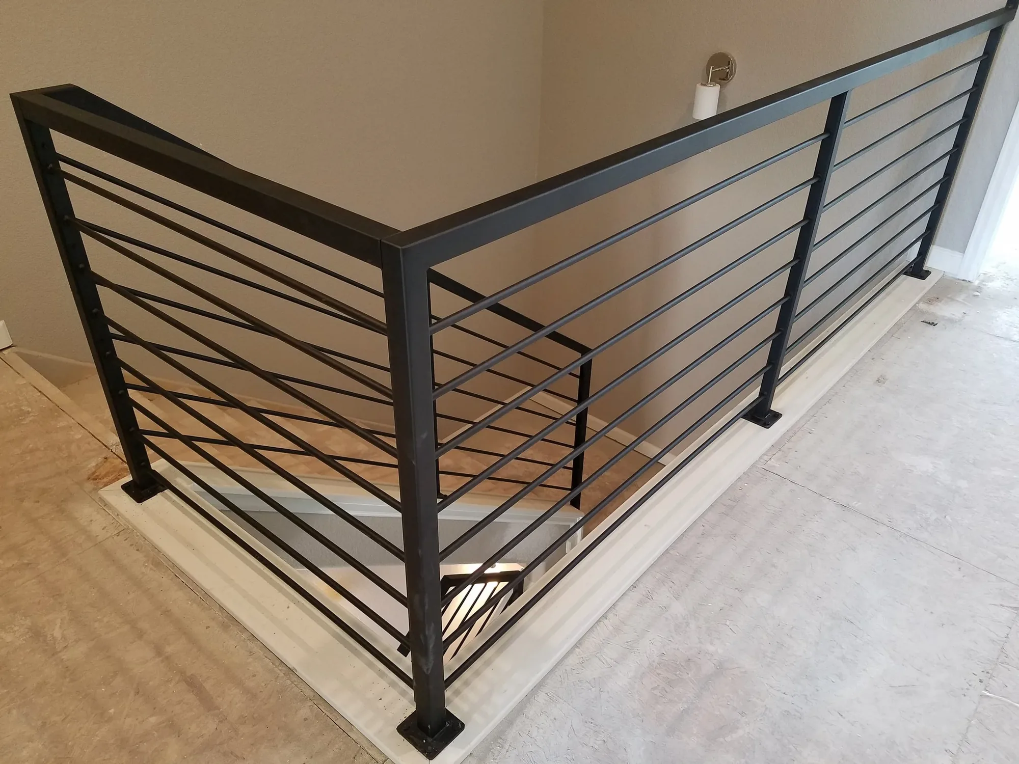 Custom Horizontal Bar Landing Interior — Railing