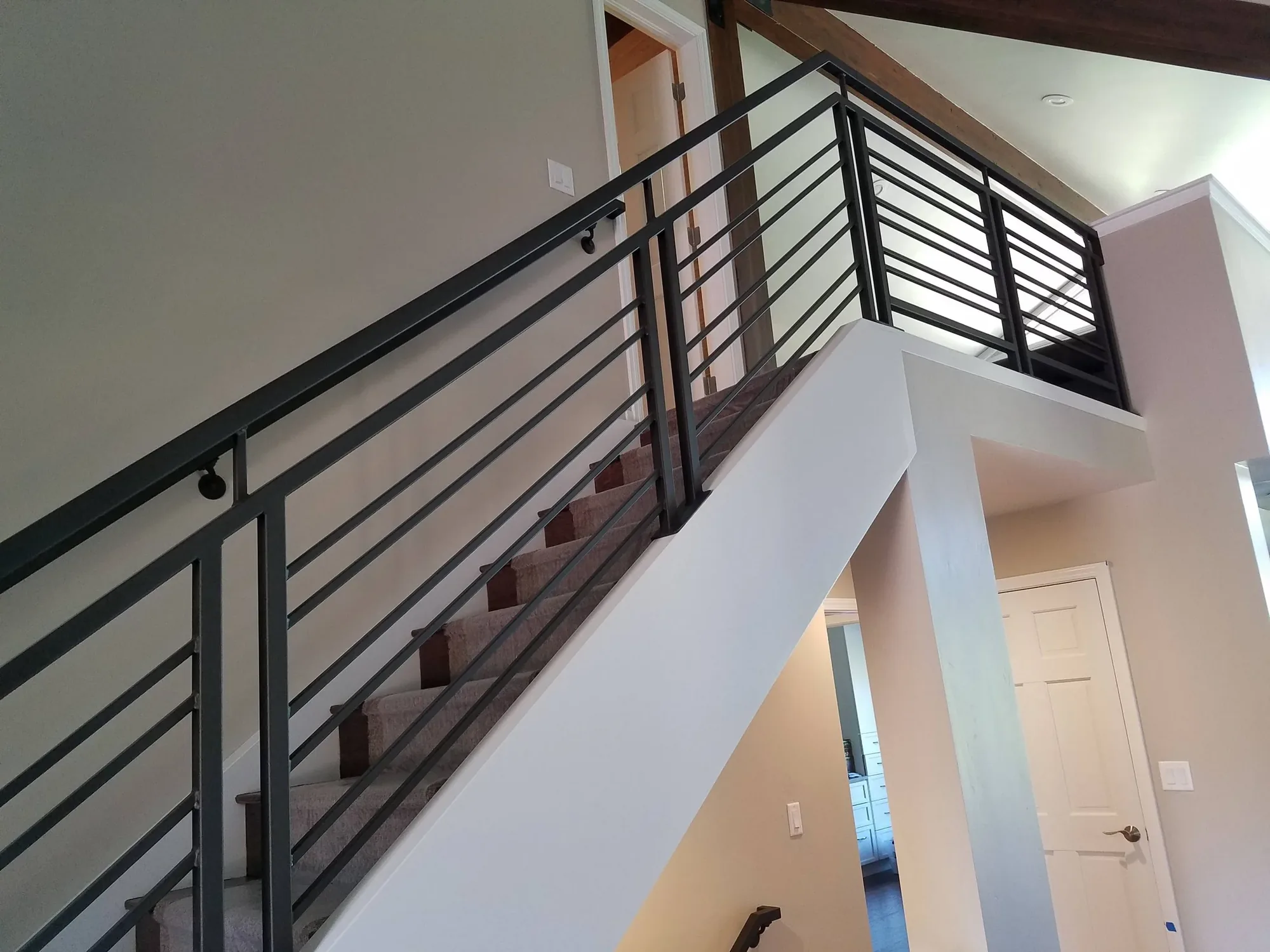 Custom Interior Horizontal Landing — Railing