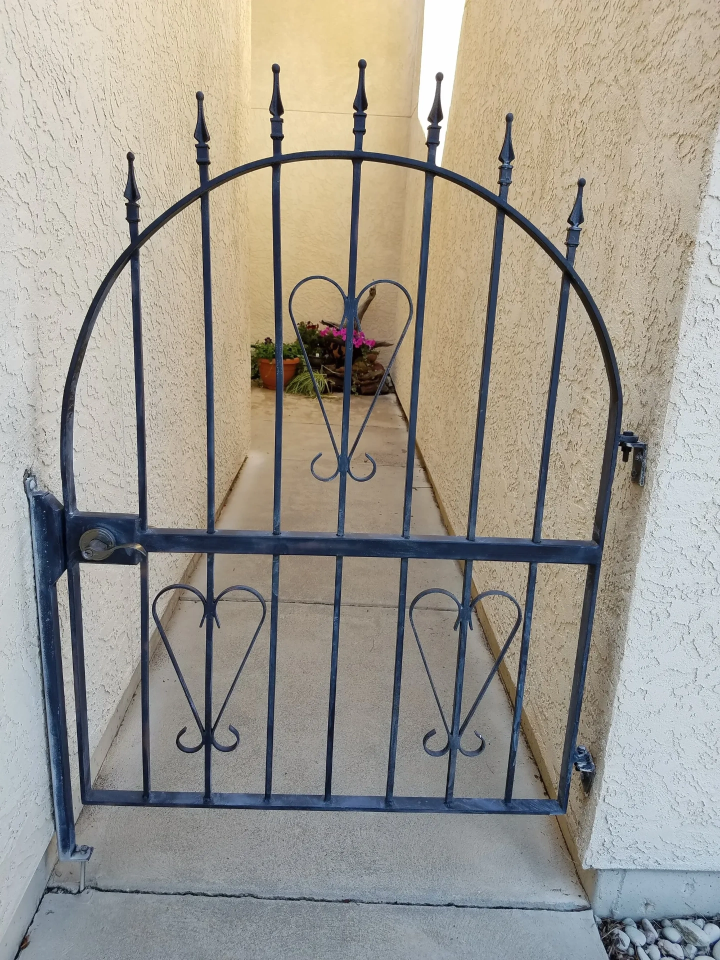 Custom Arched Iron Garden — Gate
