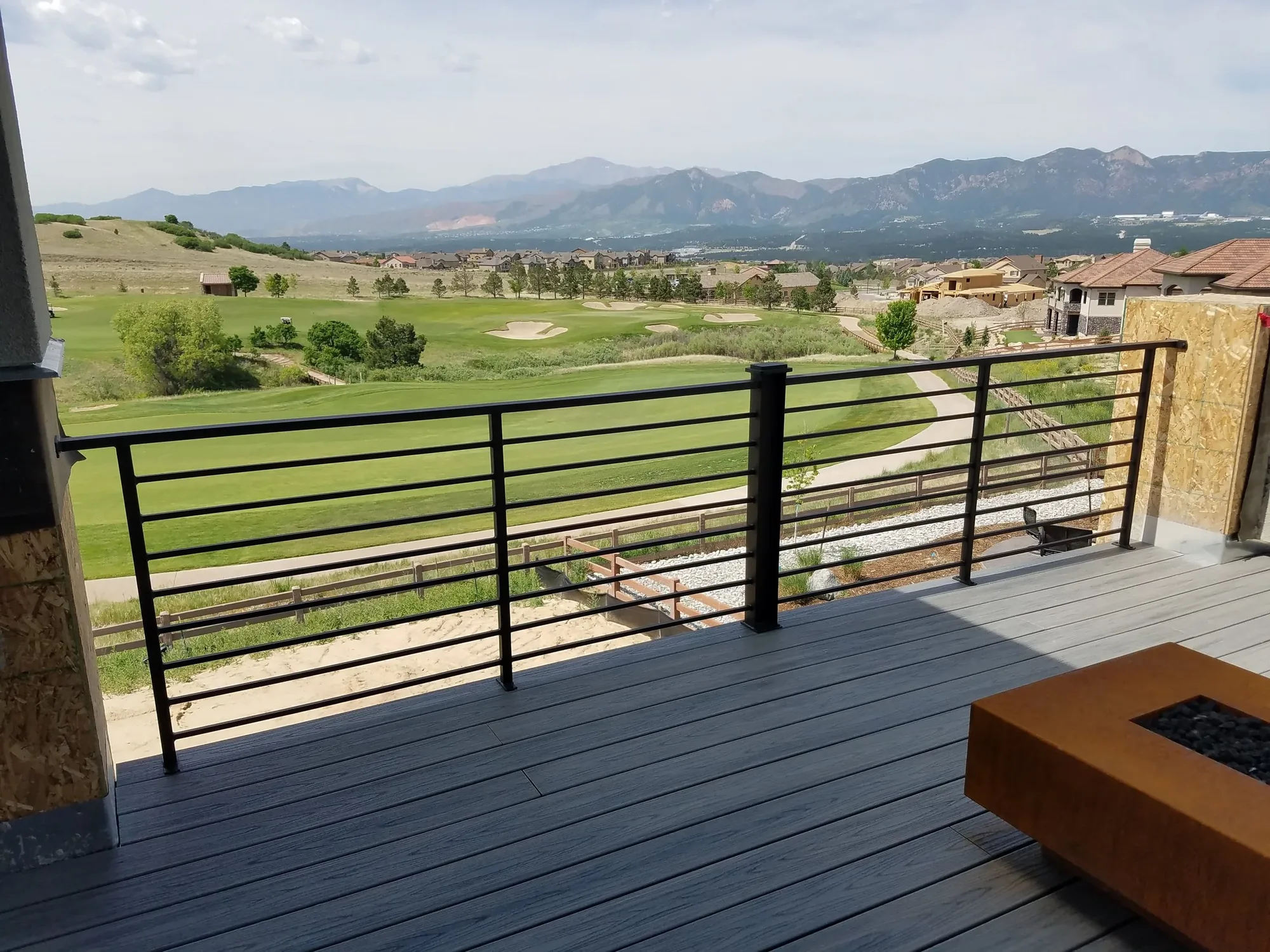 Custom Horizontal Bar Deck Golf View — Railing