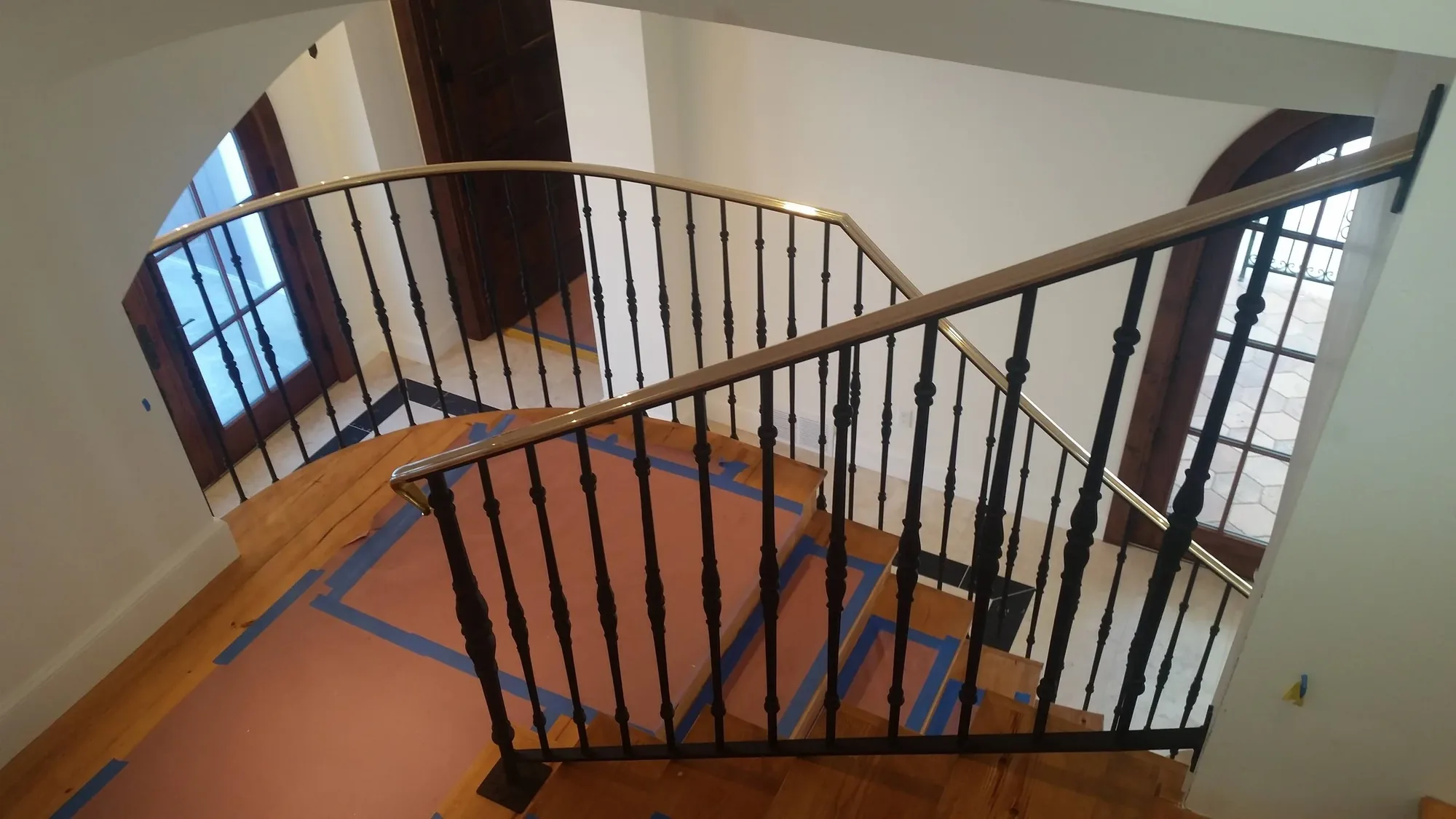 Custom Metal Baluster Overhead — Staircase