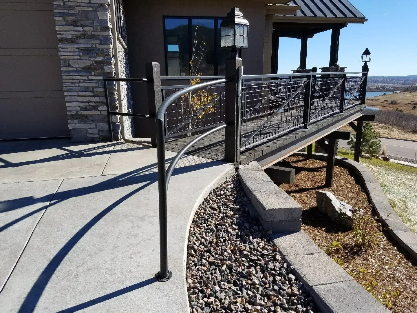 Custom Curved Exterior Ramp — Railing