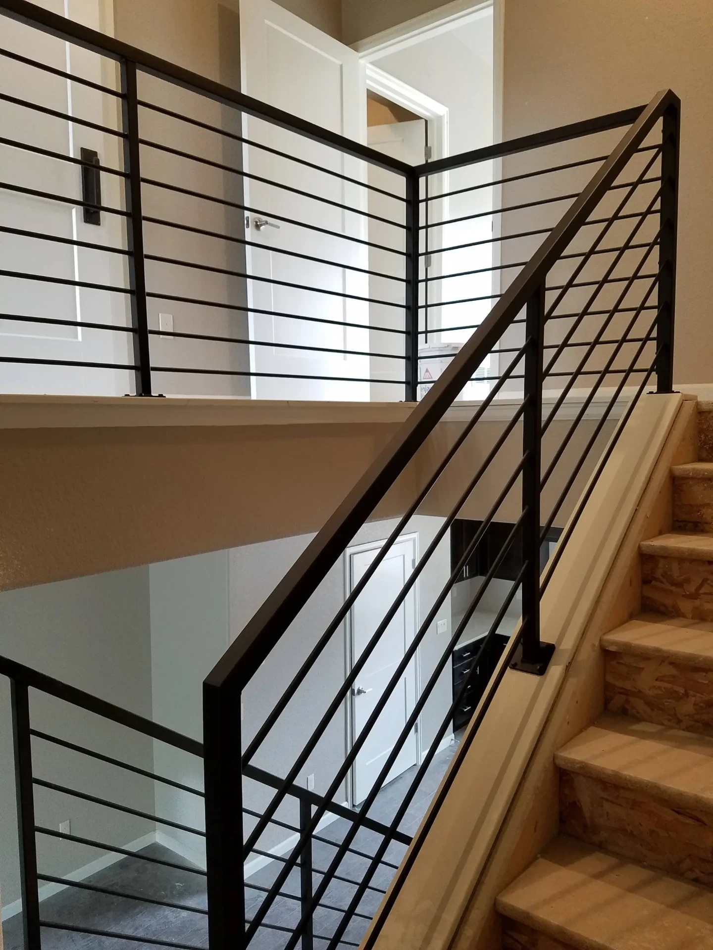 Custom Horizontal Railing Interior — Staircase