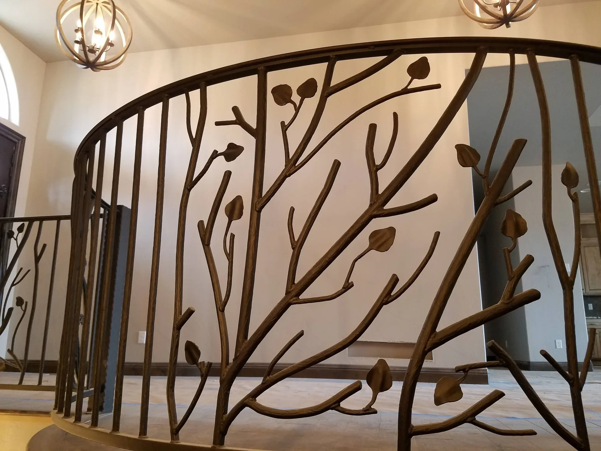 Custom tree branch motif balcony railing