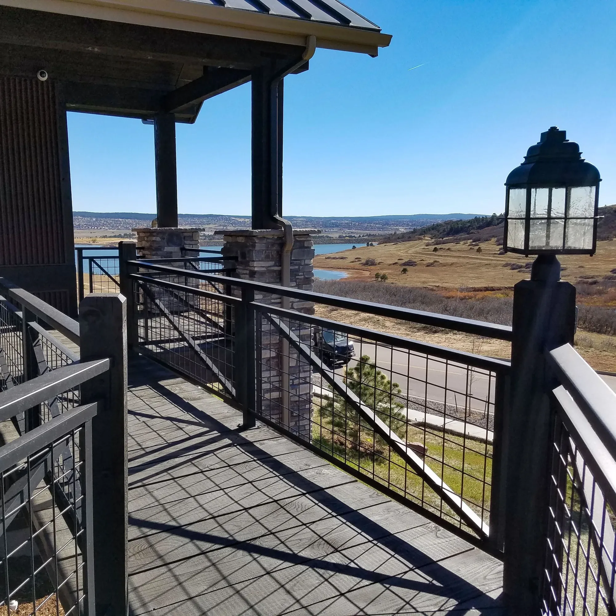 Custom Mesh Panel Deck — Railing
