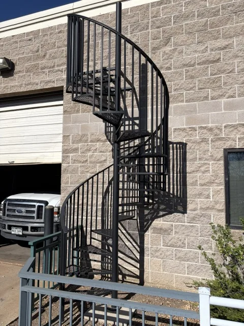 Exterior Black Metal Spiral Staircase