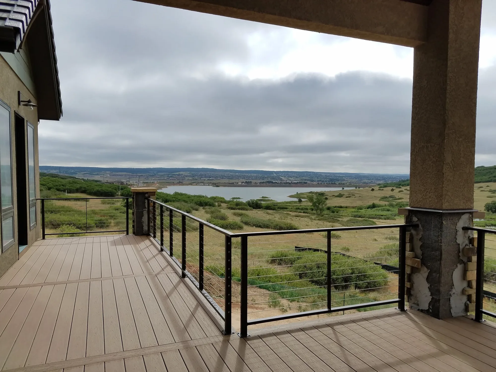Custom Deck Lake View — Cable Railing