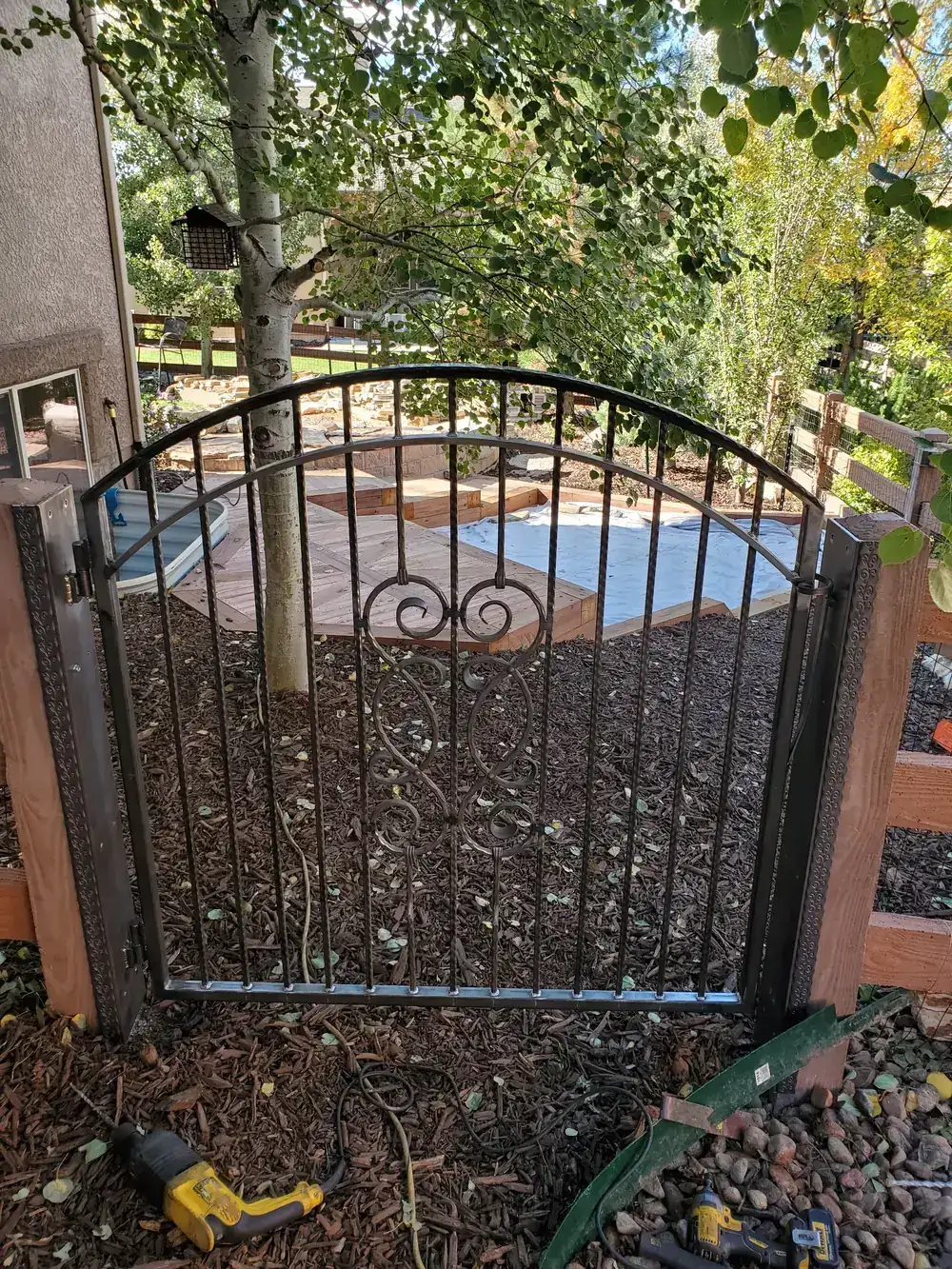 Decorative Iron Entry Gate Install