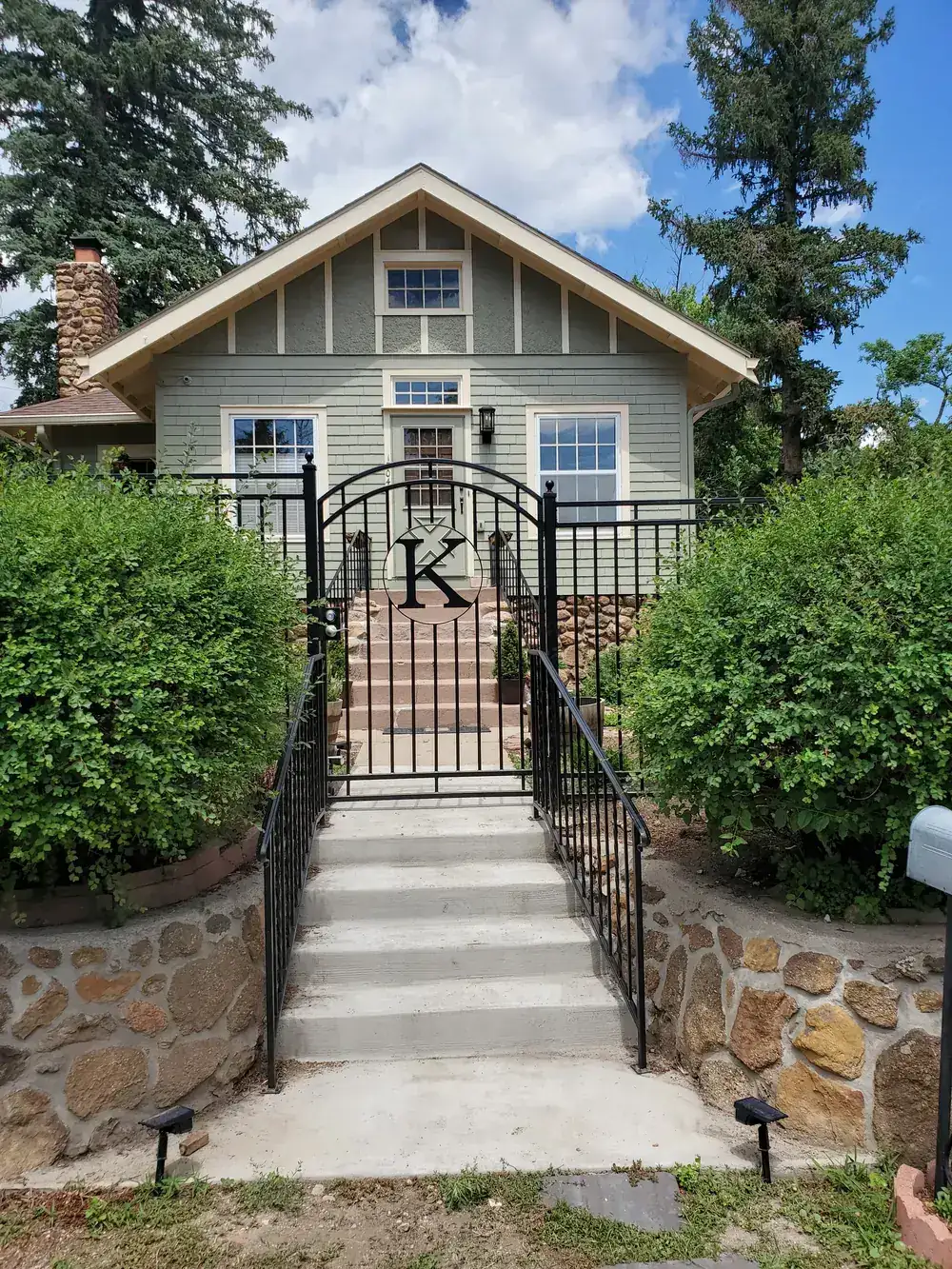 Exterior Curved Iron Stair Railing