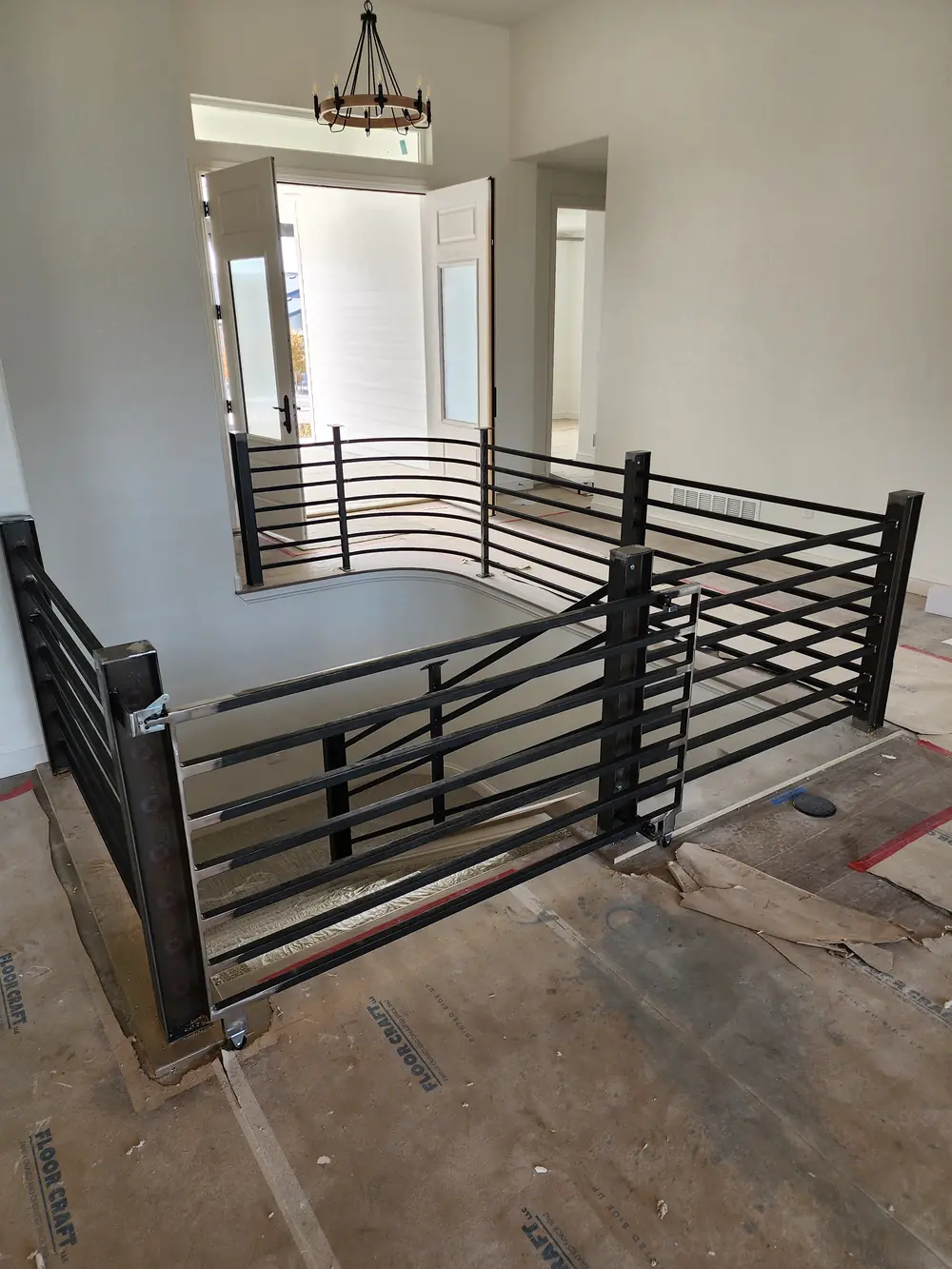 Indoor Stair Iron Railing Modern House Installation