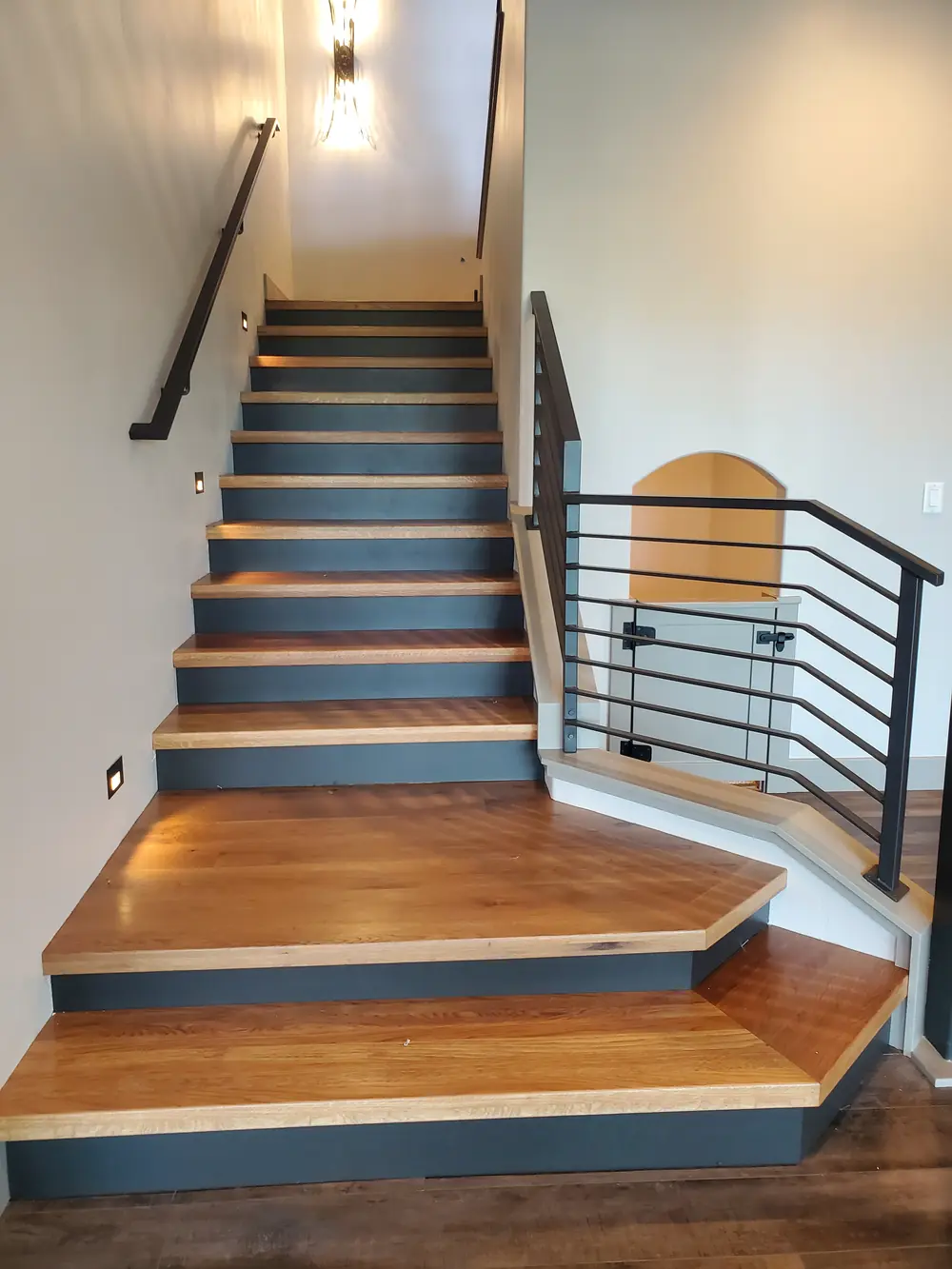 Interior Deck Cable Railing On Stairwell View