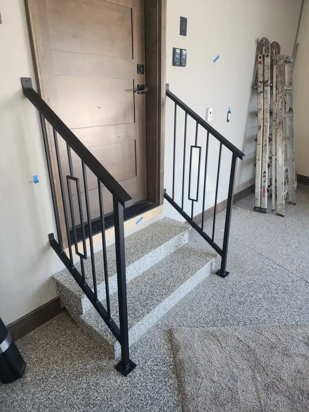 Interior Garage Iron Railing Modern Construction