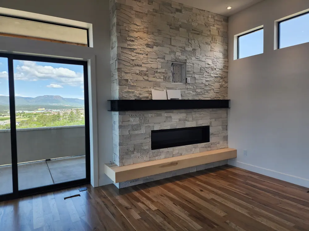 Modern Iron Fireplace Detail