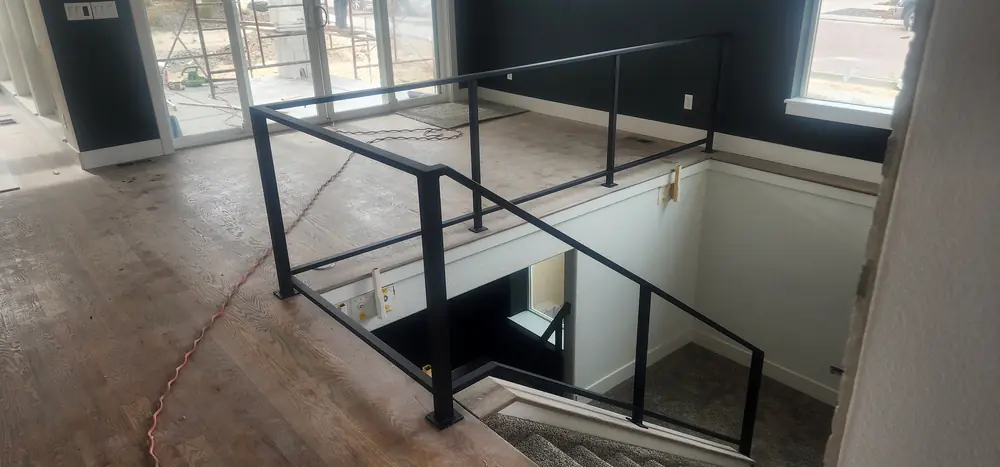 Modern interior cable stair railing