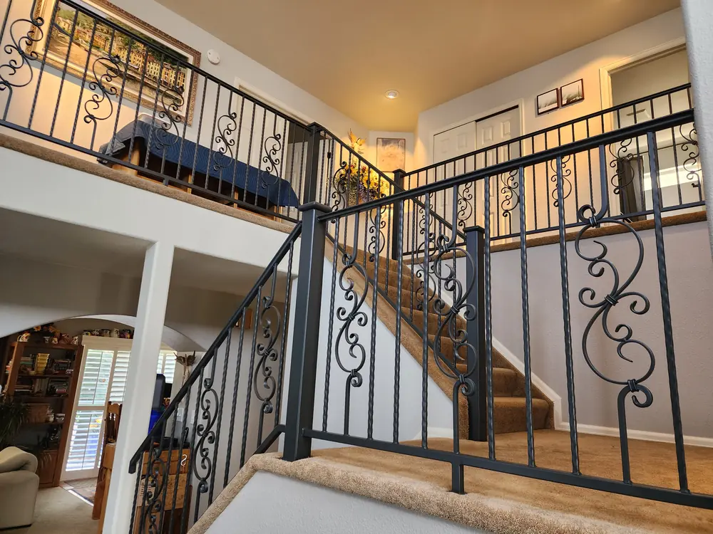 Interior Stair Iron Railing Corner Newel