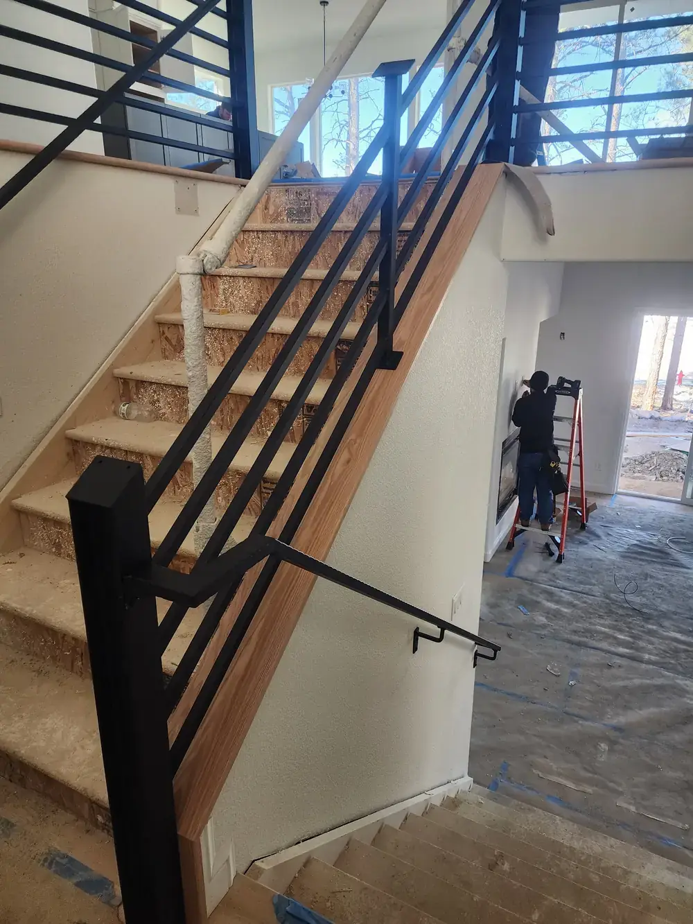 Interior Stair Iron Railing Installed