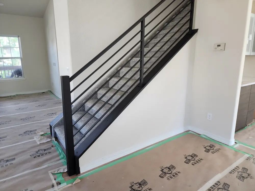 Interior Stair Iron Railing Modern Construction Detail