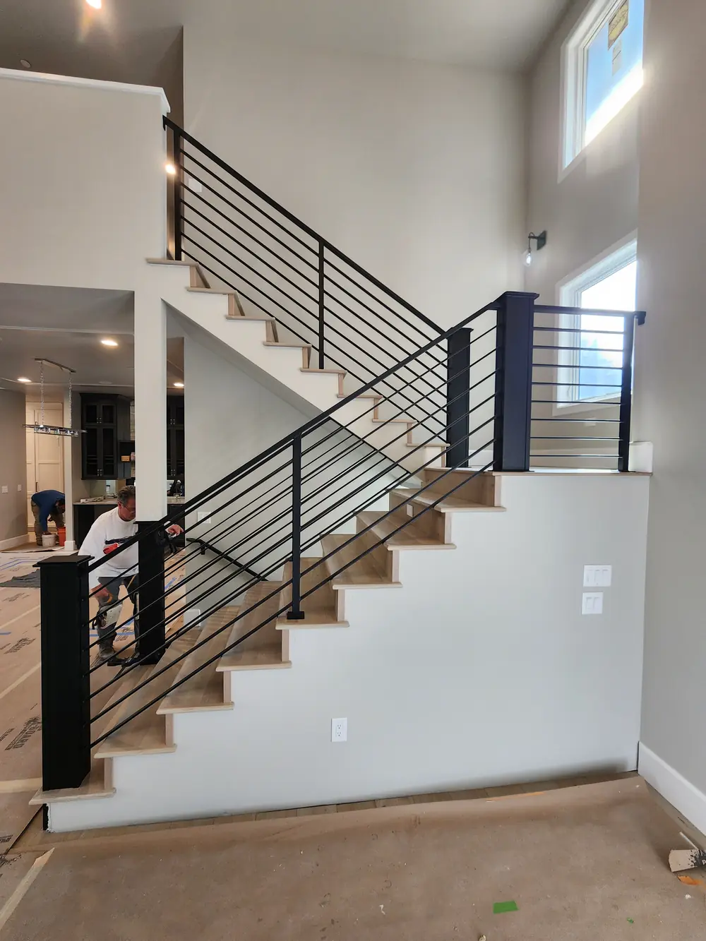 Interior Stair Iron Railing Modern Corner
