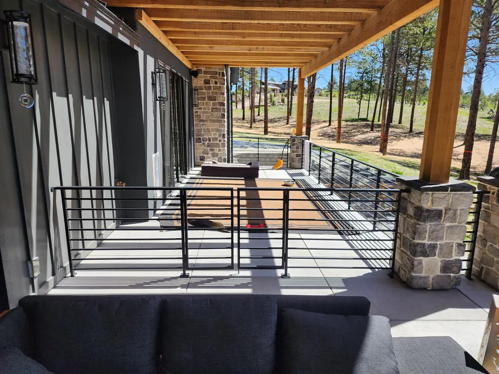 Outdoor Deck Iron Railing Construction Mountain