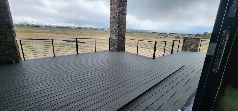 Outdoor Deck Iron Railing Installed Mountain